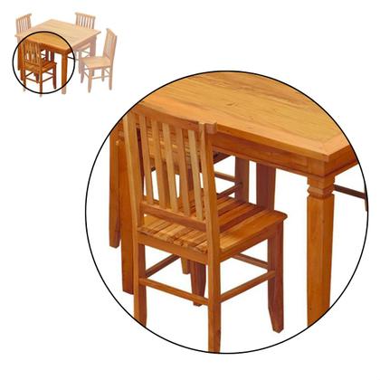 Imagem de Conjunto Mesa de Jantar 80x80cm Com 4 Cadeiras Mineira Madeira Maciça Natural