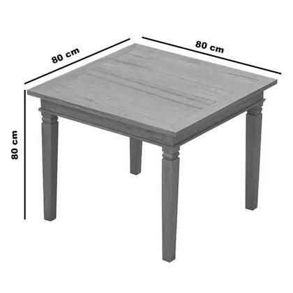 Imagem de Conjunto Mesa de Jantar 80x80cm Com 4 Cadeiras Mineira Madeira Maciça Natural