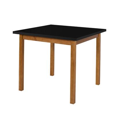 Imagem de Conjunto Mesa de Jantar Base Madeira Maciça com 4 Cadeiras Elisa Ideal para Apartamenteo 90x90 Preto