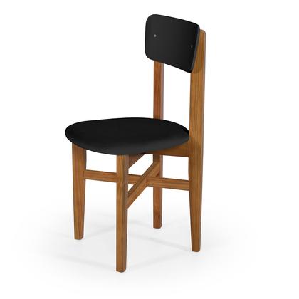 Imagem de Conjunto Mesa de Jantar Base Madeira Maciça com 4 Cadeiras Elisa Ideal para Apartamenteo 90x90 Preto