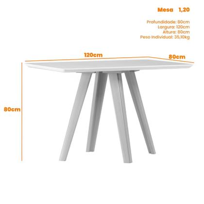 Imagem de Conjunto Mesa de Jantar c/ Tampo de Vidro 1,20m + 4 Cadeiras