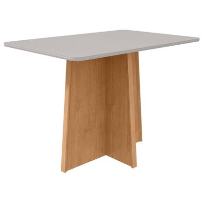 Imagem de Conjunto Mesa de jantar Celebrare 1,20 com vidro e 4 Cadeiras Apogeu Tecido Suede Animale Bege Amendoa Clean / off White