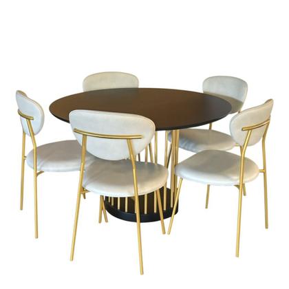 Imagem de Conjunto Mesa de Jantar com 06 Cadeiras Livia Dourado/Off - Exclusiva
