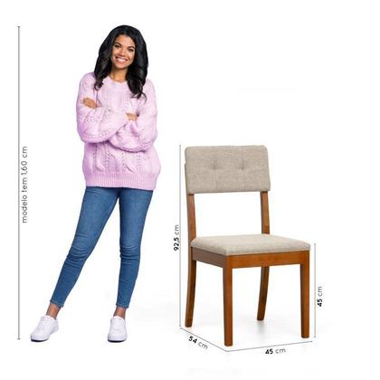 Imagem de Conjunto Mesa de Jantar e 6 Cadeiras Tiê CabeCasa MadeiraOriginals