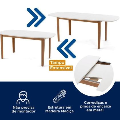 Imagem de Conjunto Mesa de Jantar e 6 Cadeiras Tiê CabeCasa MadeiraOriginals