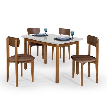 Imagem de Conjunto Mesa de Jantar Elisa com 4 Cadeiras 120 X 0,80