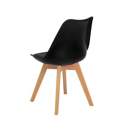Imagem de Conjunto Mesa de Jantar Hairpin 130x80 Branca com 4 Cadeiras Eiffel Leda - Preto