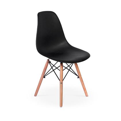 Imagem de Conjunto Mesa de Jantar Hairpin 130x80 Natural com 4 Cadeiras Eames Eiffel - Preto