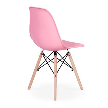 Imagem de Conjunto Mesa de Jantar Hairpin 130x80 Natural com 6 Cadeiras Eames Eiffel - Rosa