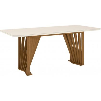 Imagem de Conjunto Mesa De Jantar Henn Adriana Tampo De Vidro Com 6 Cadeiras