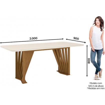 Imagem de Conjunto Mesa De Jantar Henn Adriana Tampo De Vidro Com 6 Cadeiras