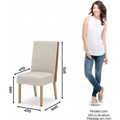 Imagem de Conjunto Mesa De Jantar Henn Adriana Tampo De Vidro Com 6 Cadeiras