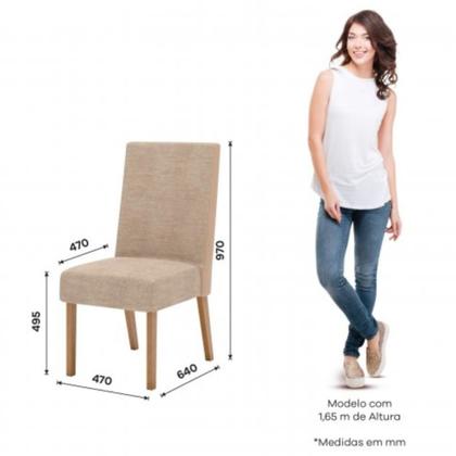 Imagem de Conjunto Mesa De Jantar Henn Adriana Tampo De Vidro Com 6 Cadeiras