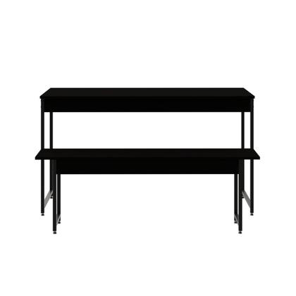 Imagem de Conjunto Mesa de Jantar Industrial com 1 Banco - Preto