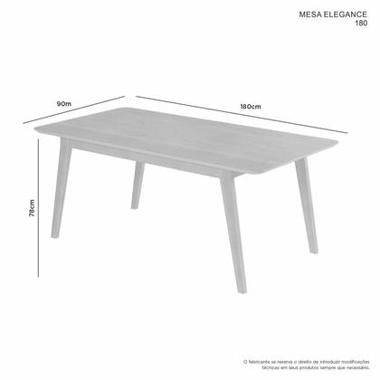 Imagem de Conjunto Mesa de Jantar Madeira Maciça Retangular com 6 Cadeiras Eames