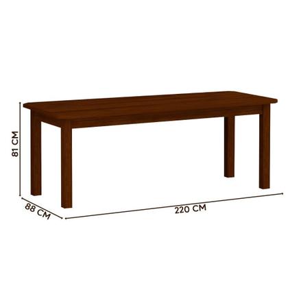 Conjunto Mesa De Jantar Madeira Maciça Safira Com 10 Lugares Castanho - Nemargi Imagem de Conjunto Mesa De Jantar Madeira Maciça Safira Com 10 Lugares Castanho