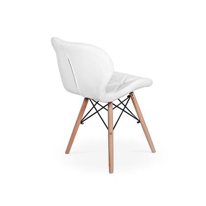 Imagem de Conjunto Mesa de Jantar Maitê 80cm Preta com 4 Cadeiras Eames Eiffel Slim - Branca