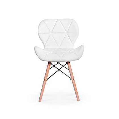 Imagem de Conjunto Mesa de Jantar Maitê 80cm Preta com 4 Cadeiras Eames Eiffel Slim - Branca
