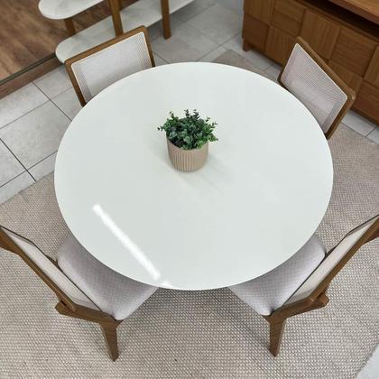 Imagem de Conjunto Mesa de Jantar MDF 1,15m + 4 Cadeiras em Tela