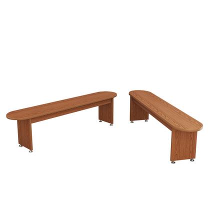 Imagem de Conjunto Mesa de Jantar Off White com Vidro Laqueado e Bancos em MDF Premium