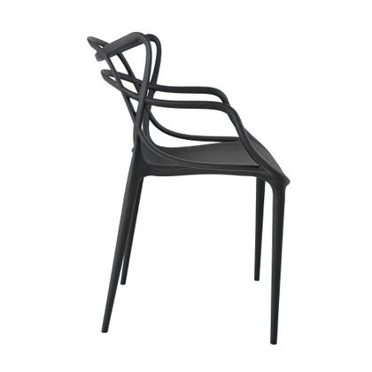 Imagem de Conjunto Mesa de Jantar Oval Vértice Nozes 190cm com 4 Cadeiras Allegra - Preto