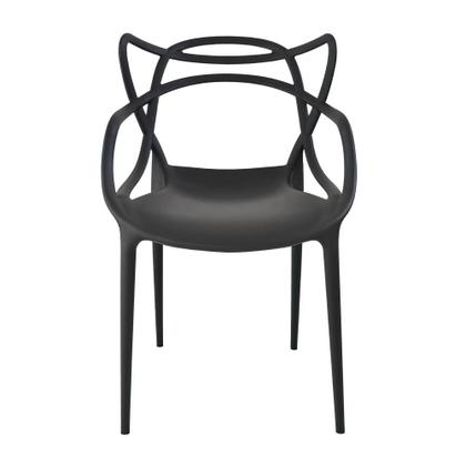 Imagem de Conjunto Mesa de Jantar Oval Vértice Nozes 190cm com 4 Cadeiras Allegra - Preto