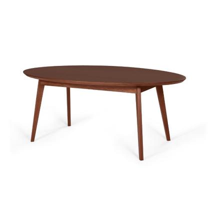 Imagem de Conjunto Mesa de Jantar Oval Vértice Nozes 190cm com 6 Cadeiras Allegra - Amarelo