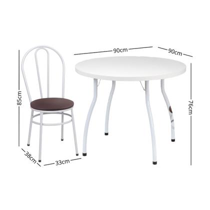 Imagem de Conjunto Mesa de Jantar Redonda 90cm com 4 Cadeiras Multimóveis CR50135
