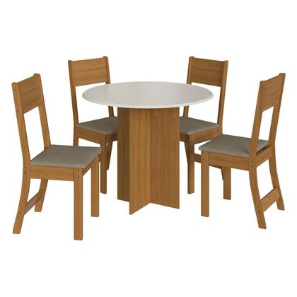 Imagem de Conjunto Mesa de Jantar Redonda 90cm com 4 Cadeiras Multimóveis CR50202