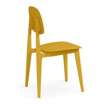 Imagem de Conjunto Mesa de Jantar Redonda Eiffel Branca 100cm com 4 Cadeiras Itália - Amarelo