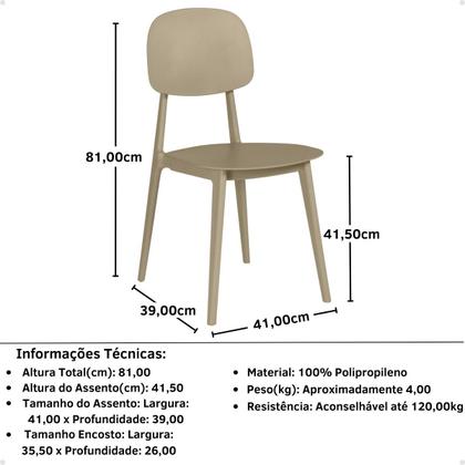Imagem de Conjunto Mesa de Jantar Redonda Eiffel Branca 100cm com 6 Cadeiras Itália - Nude