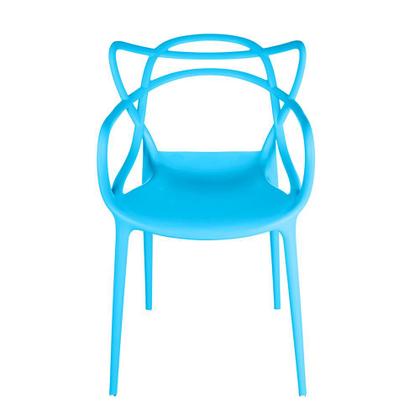 Imagem de Conjunto Mesa de Jantar Redonda Eiffel Branca 120cm com 4 Cadeiras Allegra - Azul