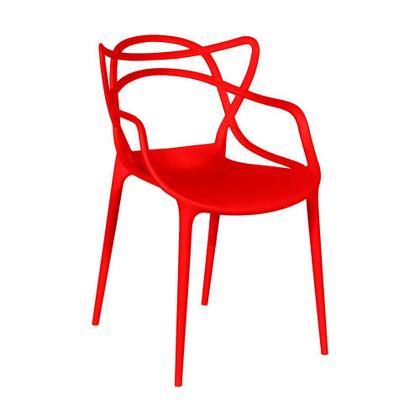 Imagem de Conjunto Mesa de Jantar Redonda Eiffel Branca 120cm com 4 Cadeiras Allegra - Vermelho