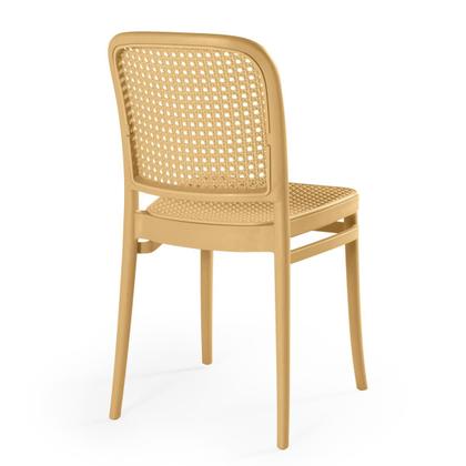 Imagem de Conjunto Mesa de Jantar Redonda Eiffel Branca 120cm com 4 Cadeiras Roma - Nude