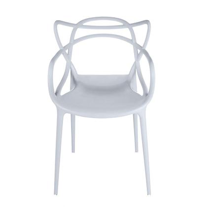 Imagem de Conjunto Mesa de Jantar Redonda Eiffel Preta 120cm com 4 Cadeiras Allegra - Cinza