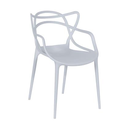 Imagem de Conjunto Mesa de Jantar Redonda Eiffel Preta 120cm com 4 Cadeiras Allegra - Cinza