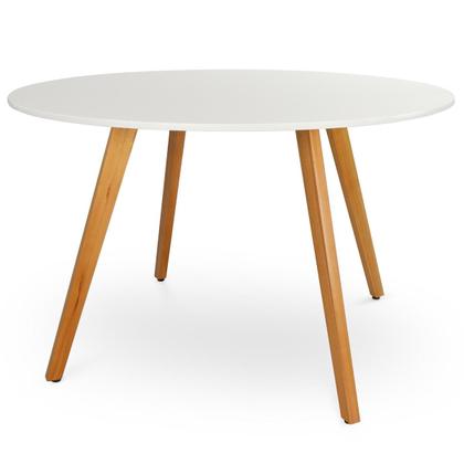 Imagem de Conjunto Mesa de Jantar Redonda Laura 100cm Branca com 4 Cadeiras Allegra - Preto