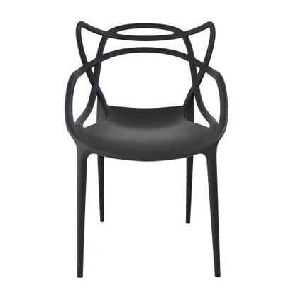 Imagem de Conjunto Mesa de Jantar Redonda Laura 100cm Branca com 4 Cadeiras Allegra - Preto