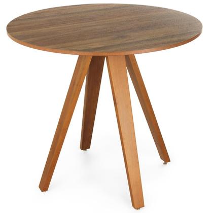 Imagem de Conjunto Mesa de Jantar Redonda Tai 90cm Natural com 4 Cadeiras Roma - Preto