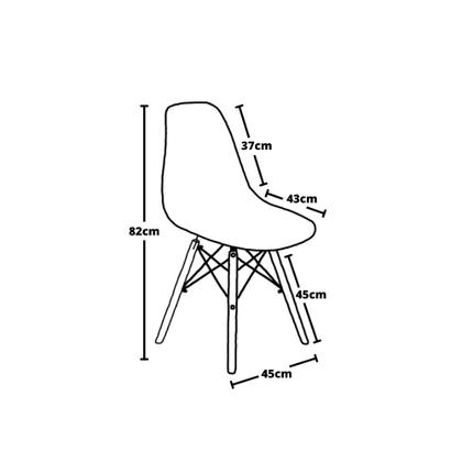 Imagem de Conjunto Mesa de Jantar Redonda Talia Branca 120cm com 4 Cadeiras Eames Eiffel - Preto