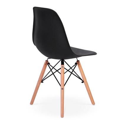 Imagem de Conjunto Mesa de Jantar Redonda Talia Branca 120cm com 4 Cadeiras Eames Eiffel - Preto