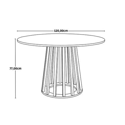 Imagem de Conjunto Mesa de Jantar Redonda Talia Branca 120cm com 4 Cadeiras Eames Eiffel - Preto