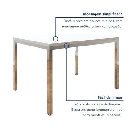 Imagem de Conjunto Mesa de Jantar Retangular 120cm X 85cm Smart com 4 Cadeiras Mono