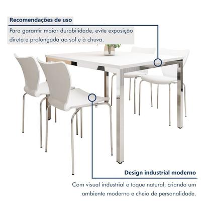 Imagem de Conjunto Mesa de Jantar Retangular 120cm X 85cm Smart com 4 Cadeiras Mono