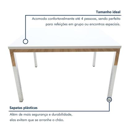 Imagem de Conjunto Mesa de Jantar Retangular 120cm X 85cm Smart com 4 Cadeiras Mono
