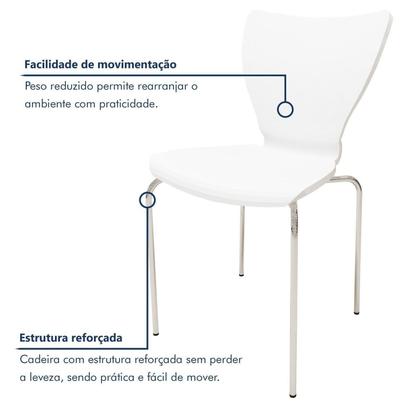 Imagem de Conjunto Mesa de Jantar Retangular 120cm X 85cm Smart com 4 Cadeiras Mono