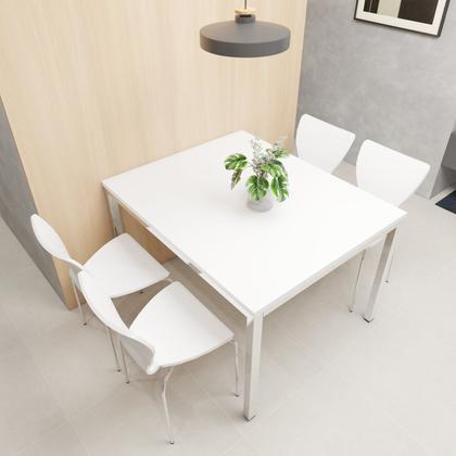 Imagem de Conjunto Mesa de Jantar Retangular 120cm X 85cm Smart com 4 Cadeiras Mono