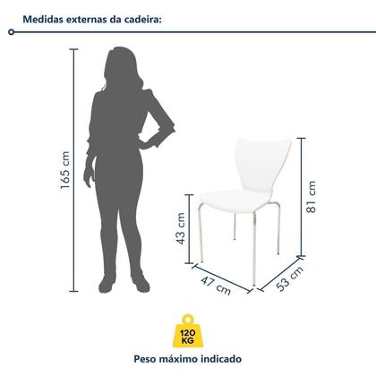 Imagem de Conjunto Mesa de Jantar Retangular 120cm X 85cm Smart com 4 Cadeiras Mono