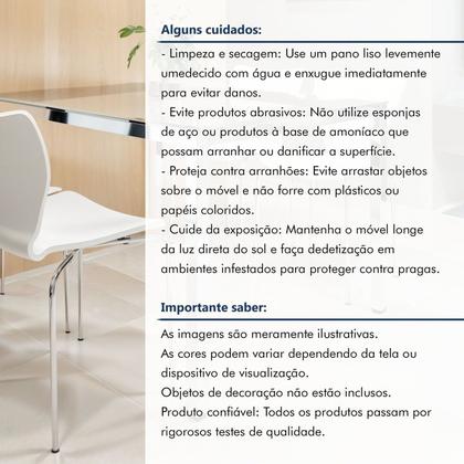 Imagem de Conjunto Mesa de Jantar Retangular 120cm X 85cm Tampo de Vidro Smart com 4 Cadeiras Mono