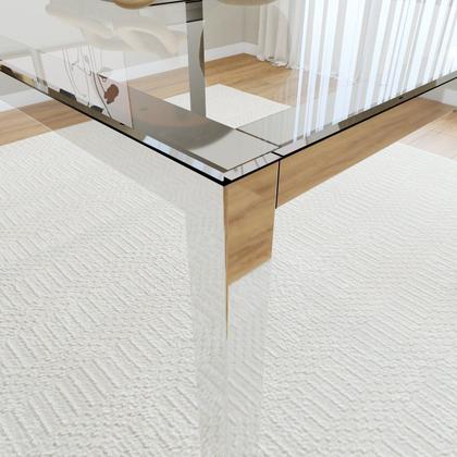 Imagem de Conjunto Mesa de Jantar Retangular 120cm X 85cm Tampo de Vidro Smart com 4 Cadeiras Mono